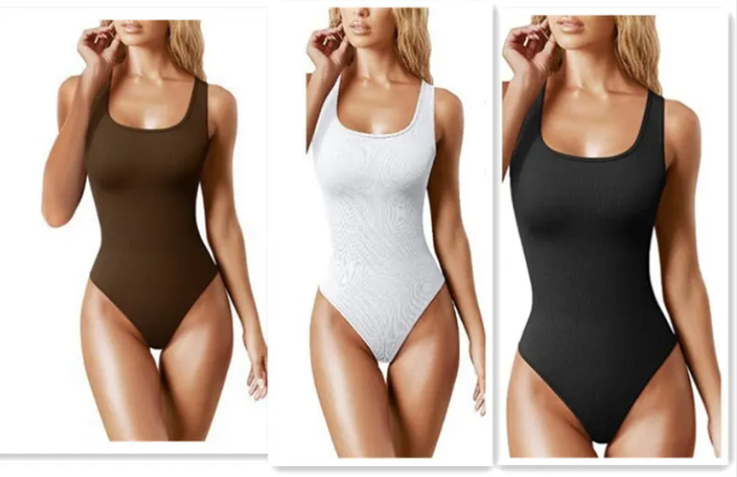 Women's U-neck Sleeveless Vest Tight Jumpsuit - Lingerie