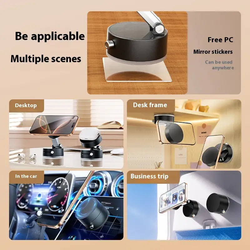 Foldable Magnetic Vacuum Car Phone Holder Foldable Suction Cup With Suction Cup Hands-Free Navigation For Smart Phone - US seller