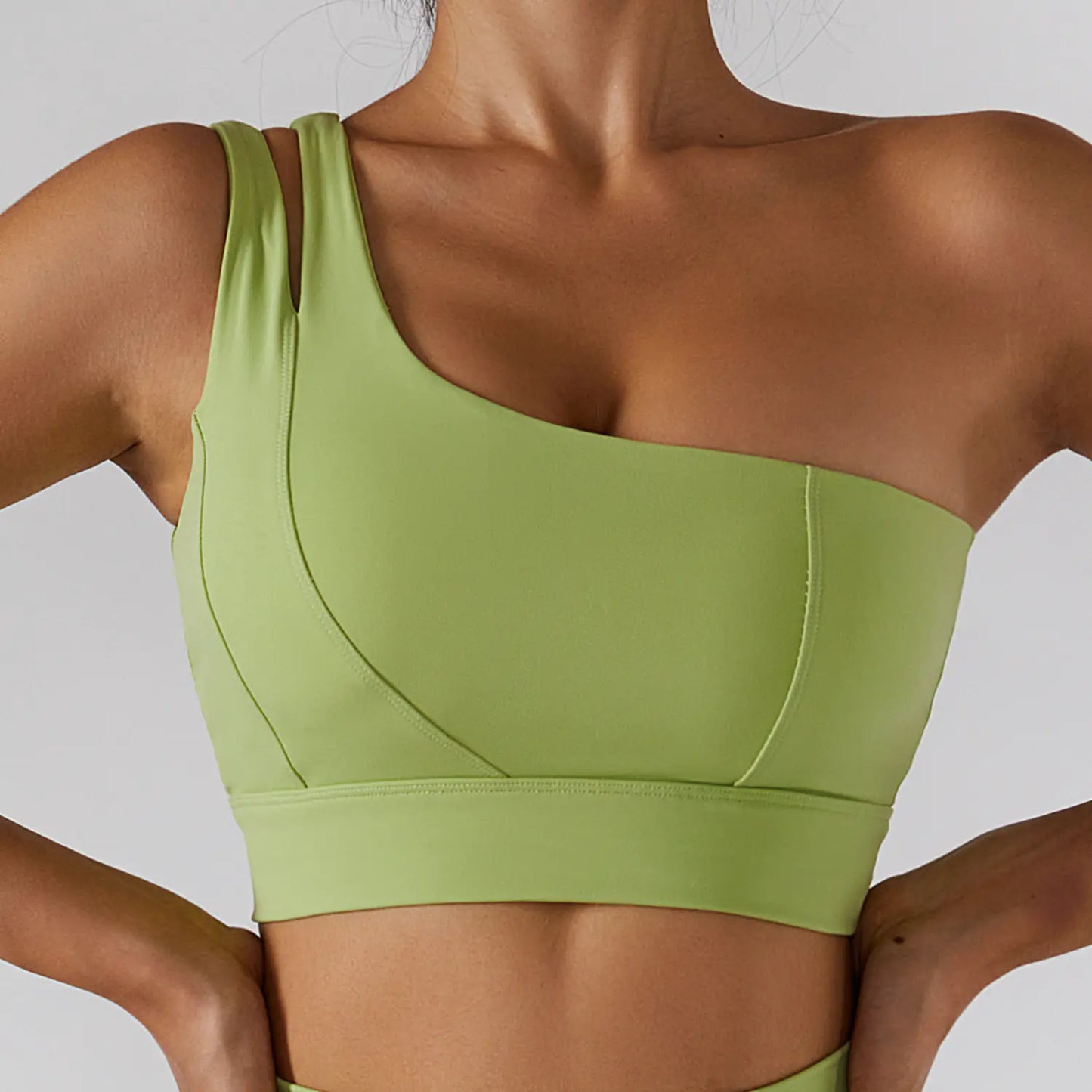 One Shoulder Women's Shockproof Yoga Sports Bra - Lingerie