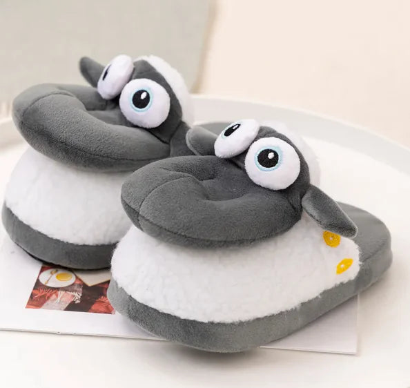 Cartoon Lamb Children Couple Plush Cotton Shoes- 888