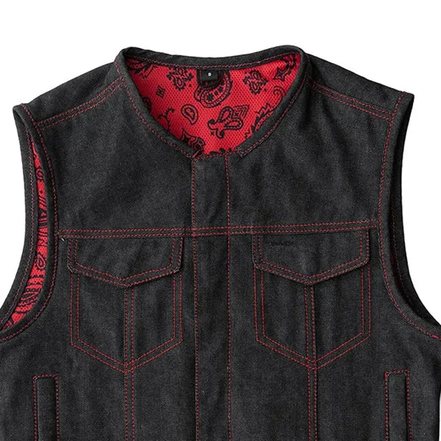 Ember Men's Motorcycle Denim Vest