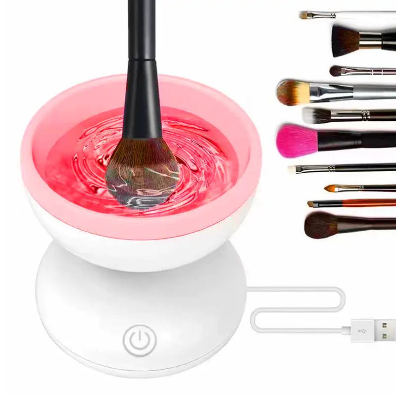 Portable USB Makeup Brush Cleaner Machine Electric Cosmetic Brush Cleaning Washing Tools Automatic Clean Makeup Brushes- US seller
