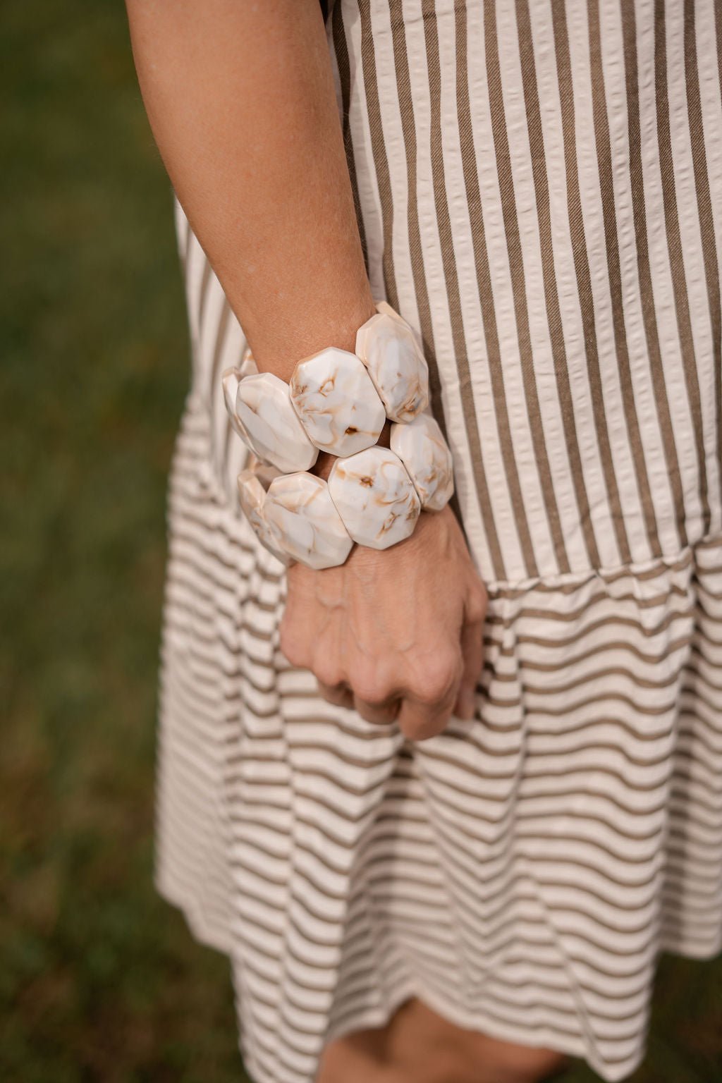 Esme Acrylic Stretchy Cuff Bracelet