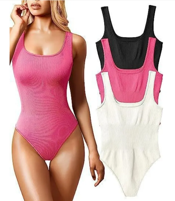 Women's U-neck Sleeveless Vest Tight Jumpsuit - Lingerie