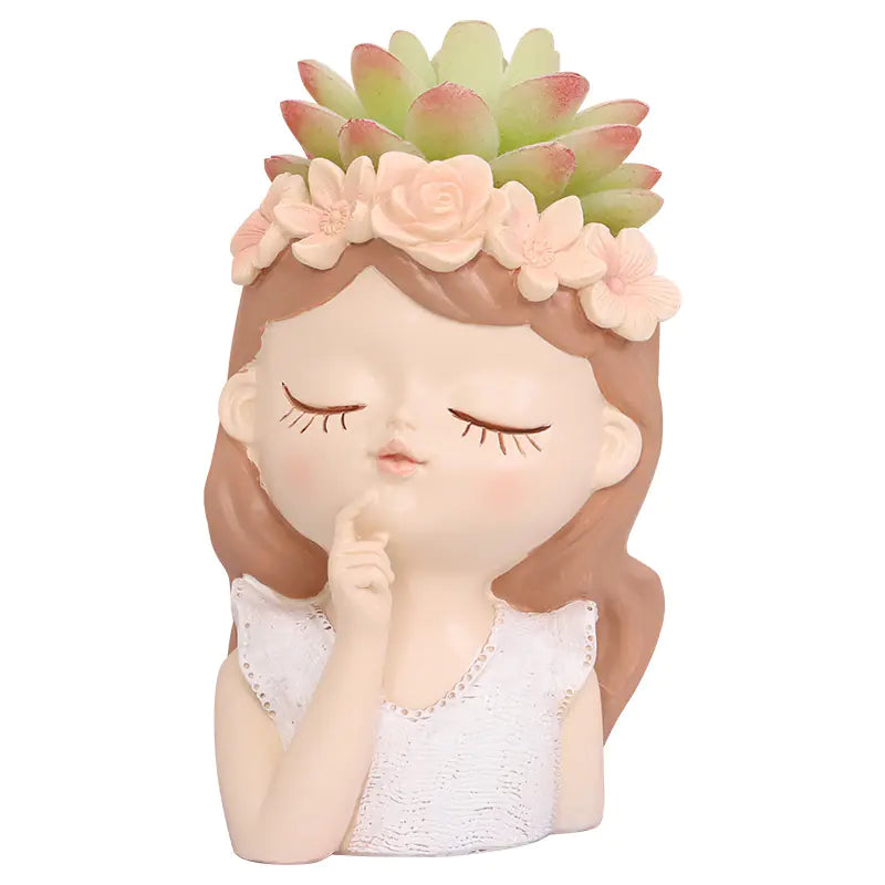 Cute Female Head Flower Pot for Indoor Plants
