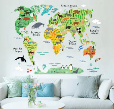 New Cartoon Animal Wall Decor - Waterproof Removable Stickers