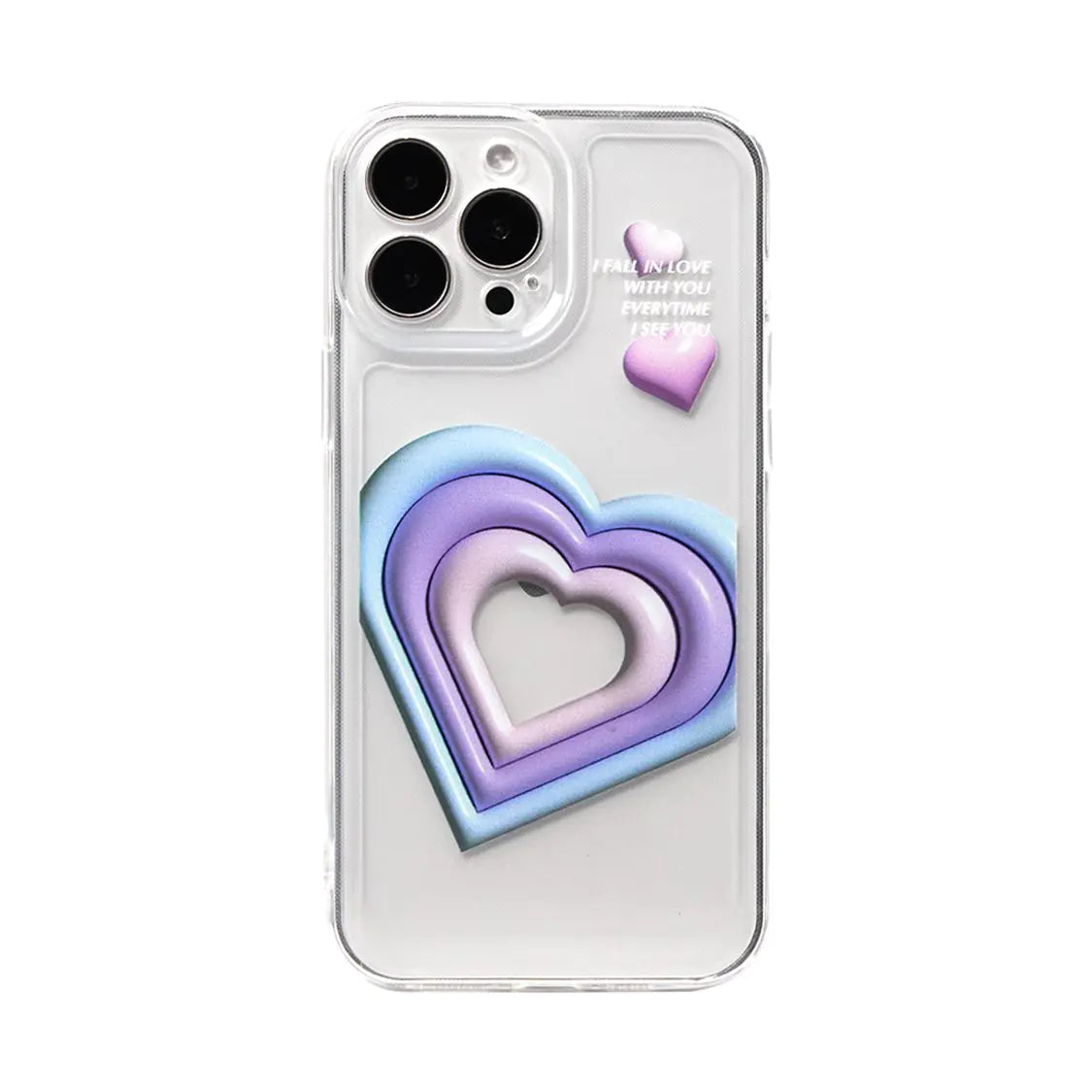 Gradient Love Heart Phone Case for iPhone 11-14