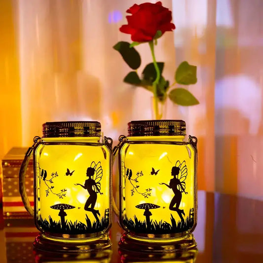 Set of 2 Solar Fairy Lanterns for Garden Decor