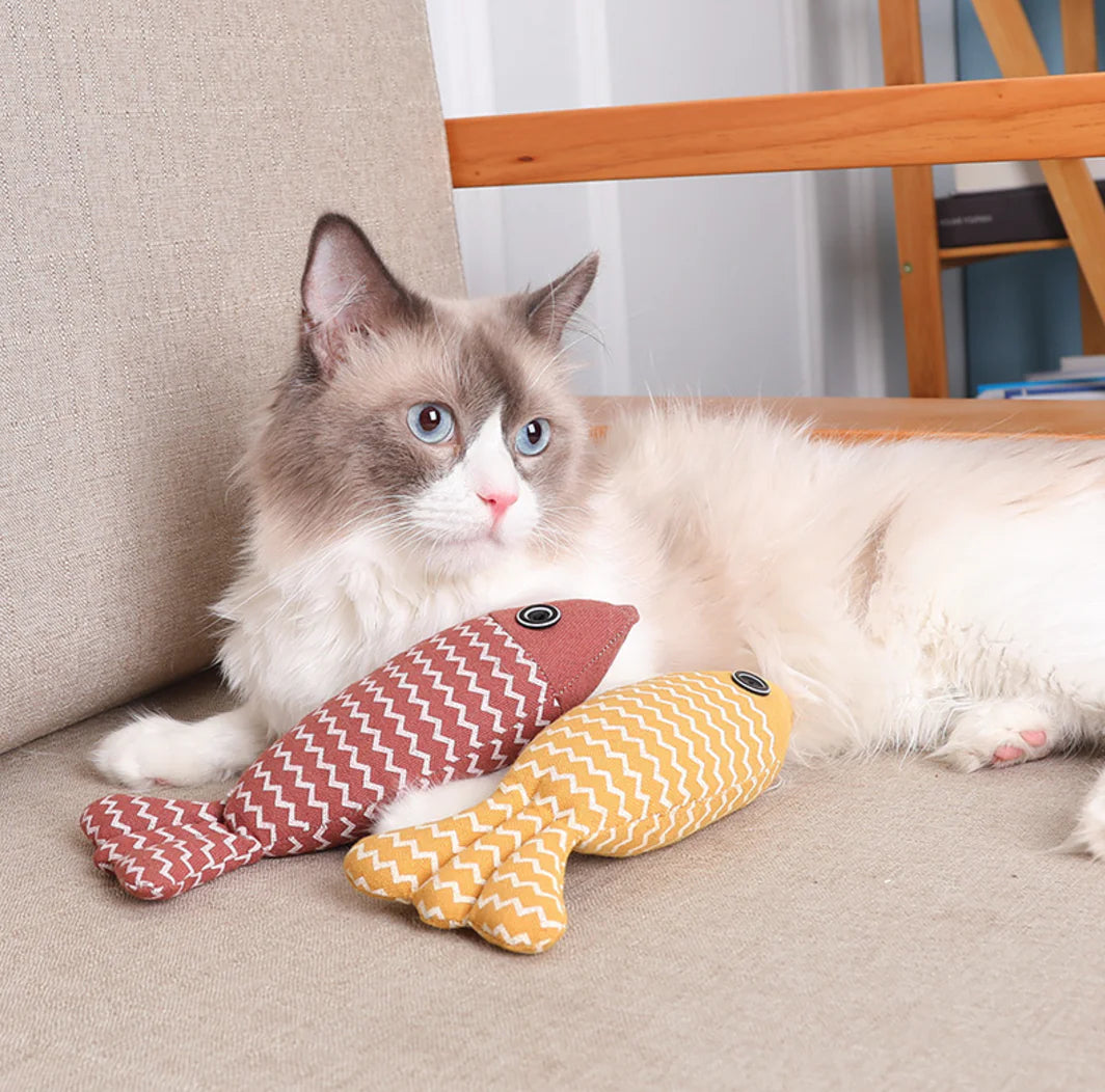 Linen Fish Cat Toy - 888