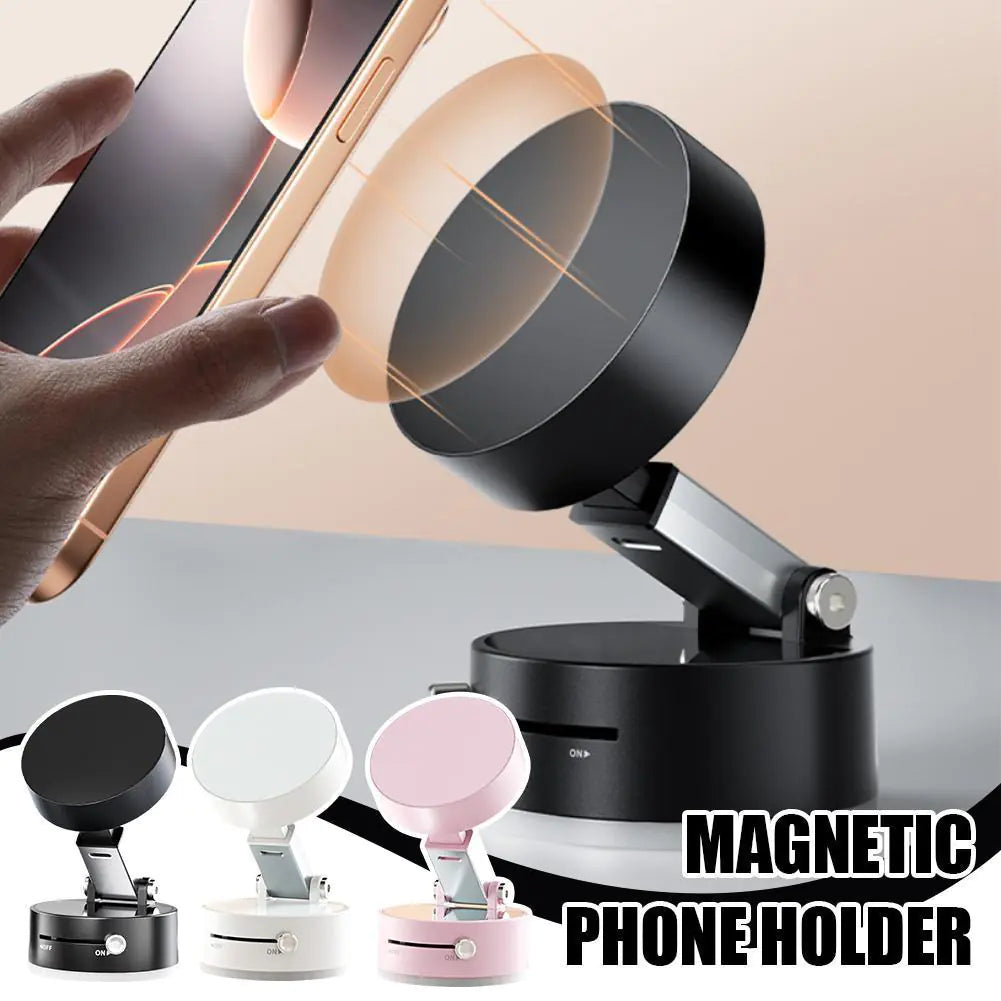 Foldable Magnetic Vacuum Car Phone Holder Foldable Suction Cup With Suction Cup Hands-Free Navigation For Smart Phone - US seller