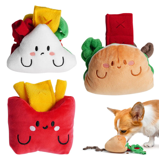 Nocciola Hide and Seek Dog Toys - 3 Pack Interactive Burrow Dog Toys Snuffle Plush Puppy Toys Squeaky Dog Toys with Crinkle Paper Durable Enrichment Dog Toys for Small Medium Dogs - US seller