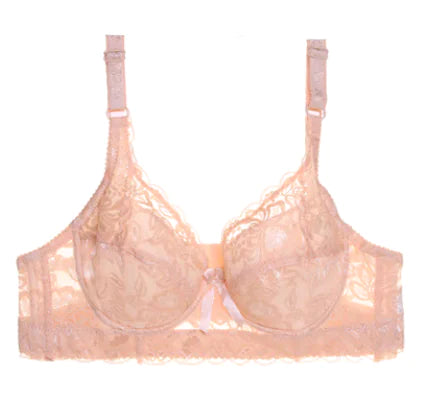 Ultra-thin Lace Bra for Plus Size with Adjustable Fit - Lingerie