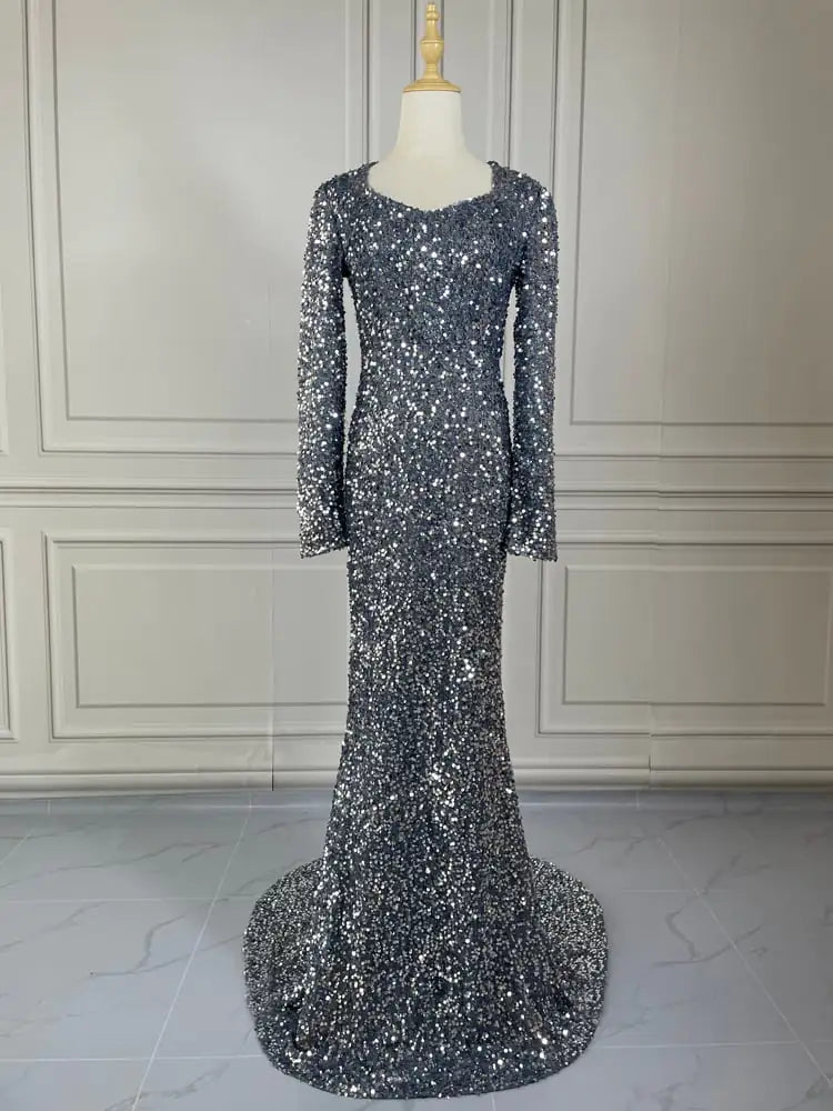 Sequined Fishtail Banquet Dress Skirt for Girls - 888