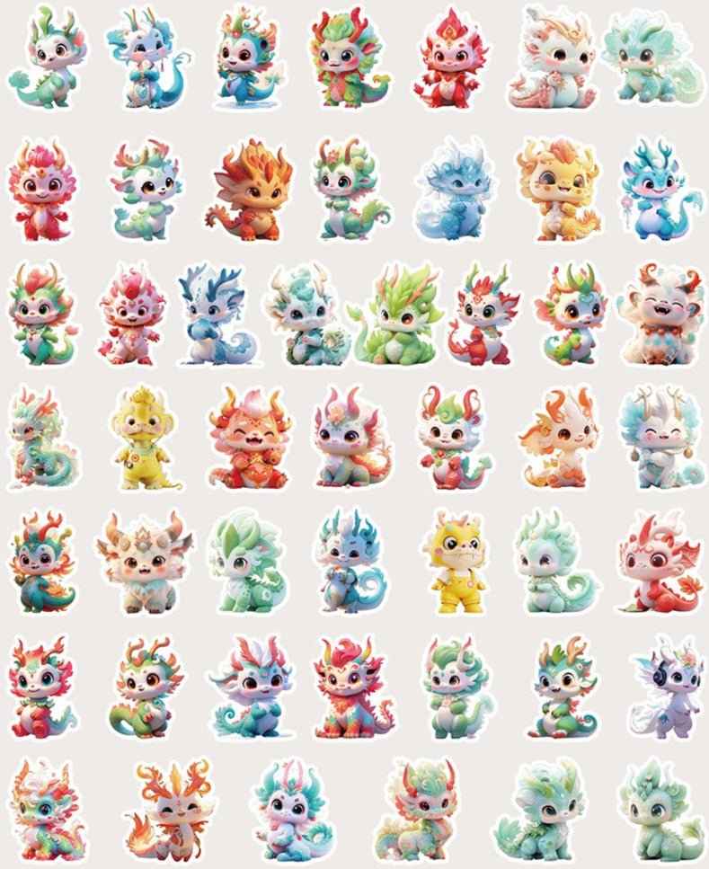 Fantasy Dragon Sticker Pack – 60 Waterproof Mythical Designs