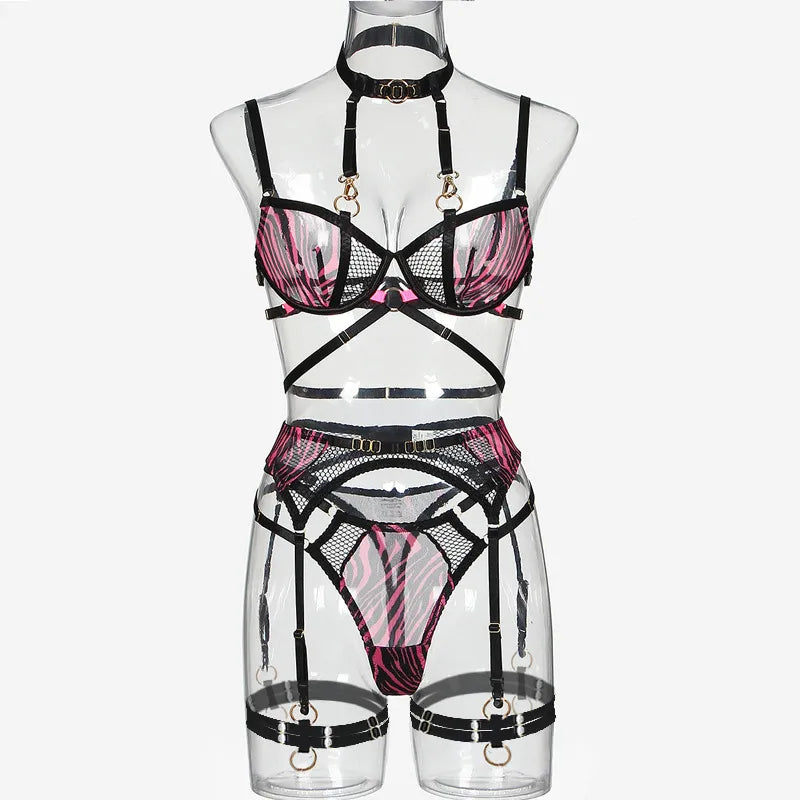 Bra European And American Halter Mesh Lingerie