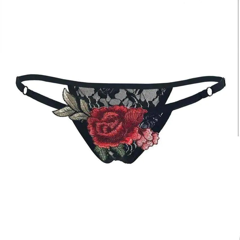 Rose Lace Panties - Floral Design Lingerie