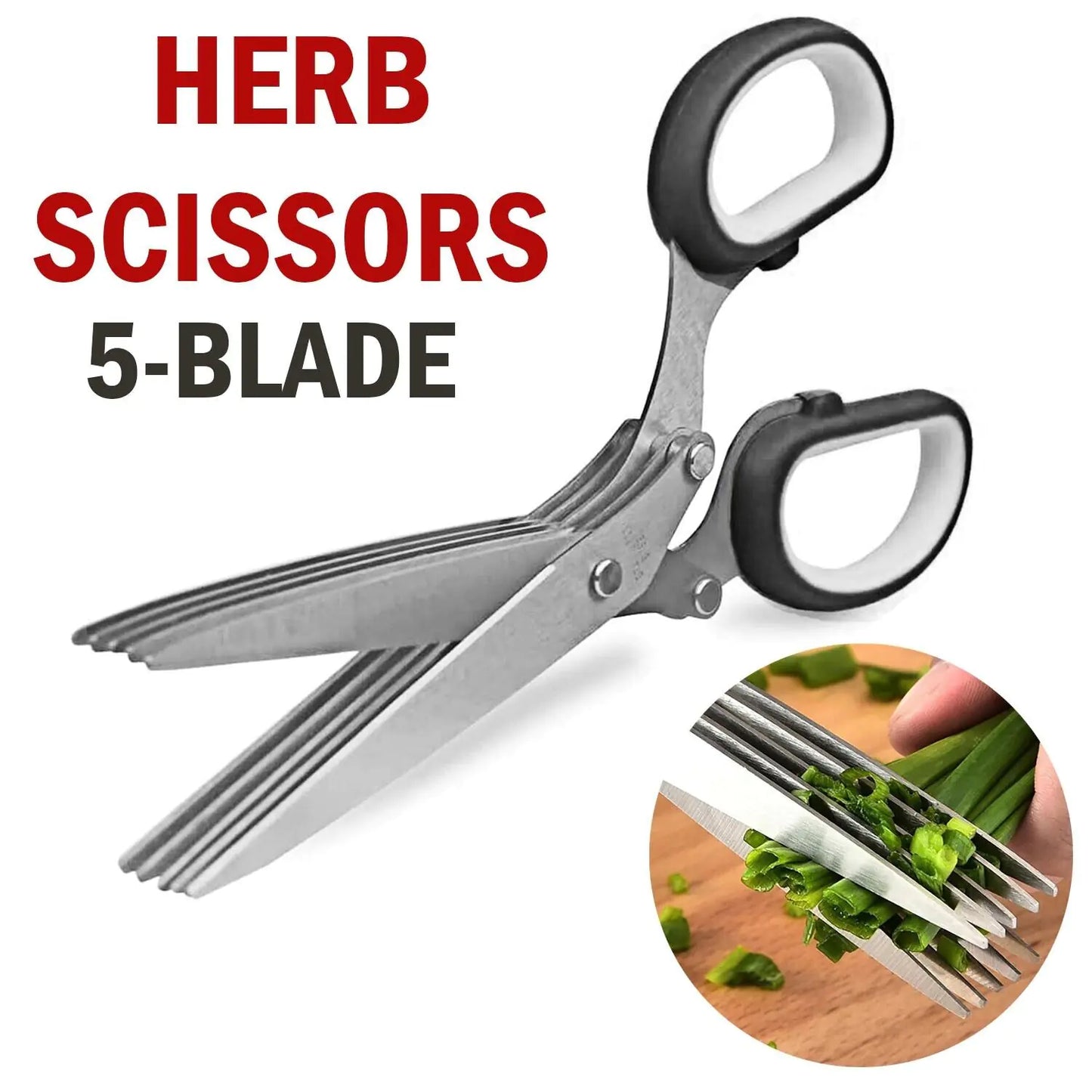 Herb Scissors Set with 5 Blades and Cover