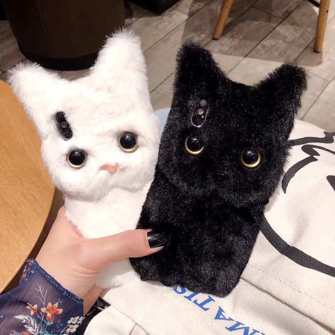 Stylish Realistic Cat Fur Soft Case for iPhone XR/8 Plus