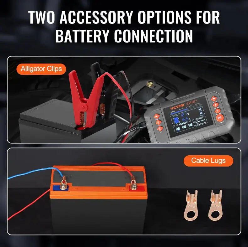 VEVOR Smart Battery Charger, 20-Amp, Lithium LiFePO4 Lead-Acid AGM Gel  SLA Car Battery Charger With LCD Display, Trickle Charger Maintainer Desulfator For Boat Motorcycle Lawn Mower Deep Cycle