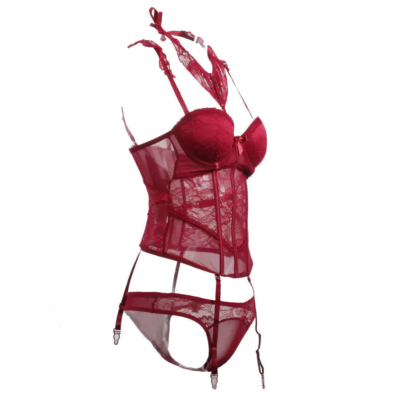 Lace Bodysuit and Stockings Set for Intimate Wear - Lingerie