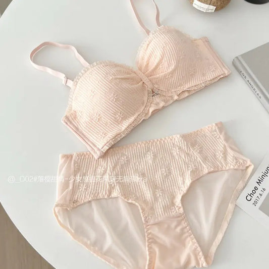 "Half Cup Strapless Push-Up Bra Set for Women" - Lingerie