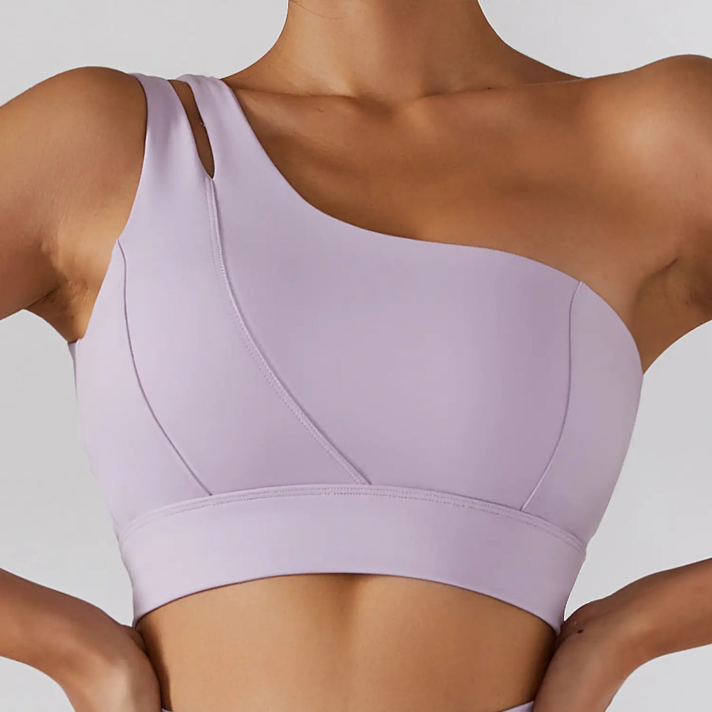 One Shoulder Women's Shockproof Yoga Sports Bra - Lingerie