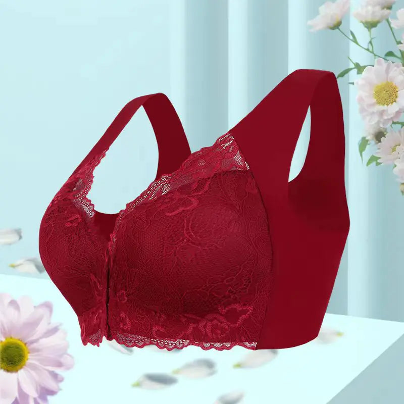 Lace Wireless Bra for Women - Plus Size Front Closure - Lingerie