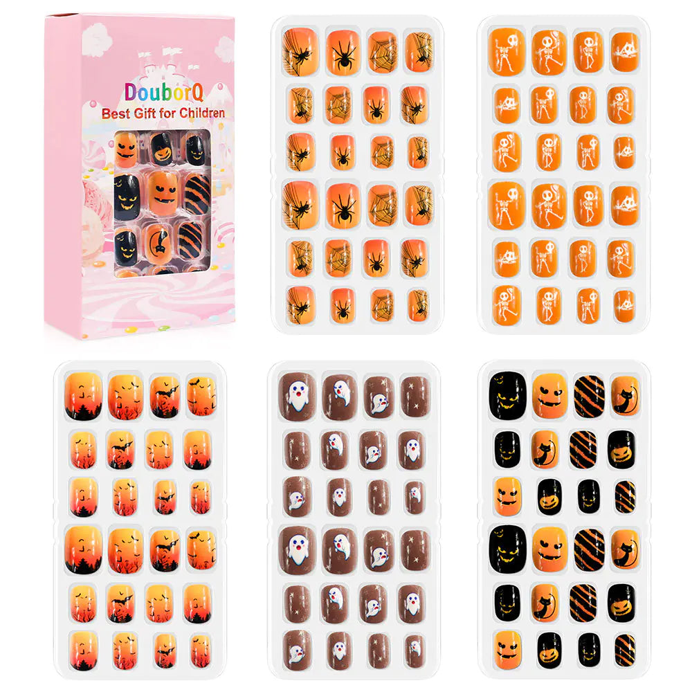 120-Piece Cute Kids Nail Art Fake Nail Set
