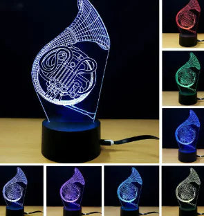 French Horn LED Lamp - 3D Instrument Model (Single)