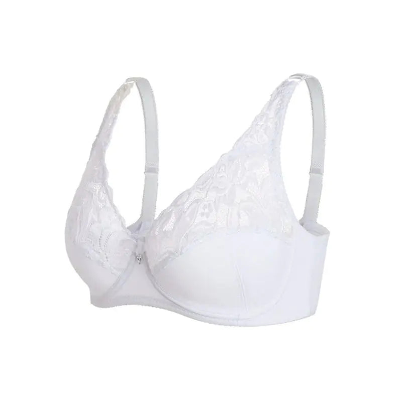 Large Ultra-Thin Lace Bra with Steel Ring and Adjustable Fit - Lingerie