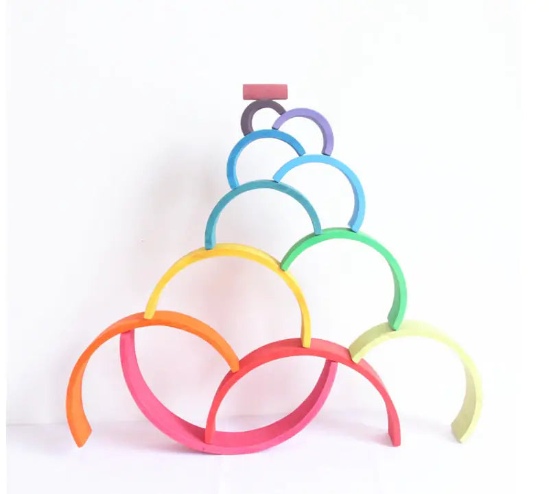 Jigsaw Puzzle Large 12-piece Arch Bridge Rainbow Building Blocks Early Childhood Education Toys