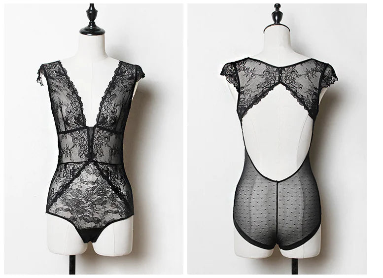 Lingerie Set with Lace Bodysuit and Accessories