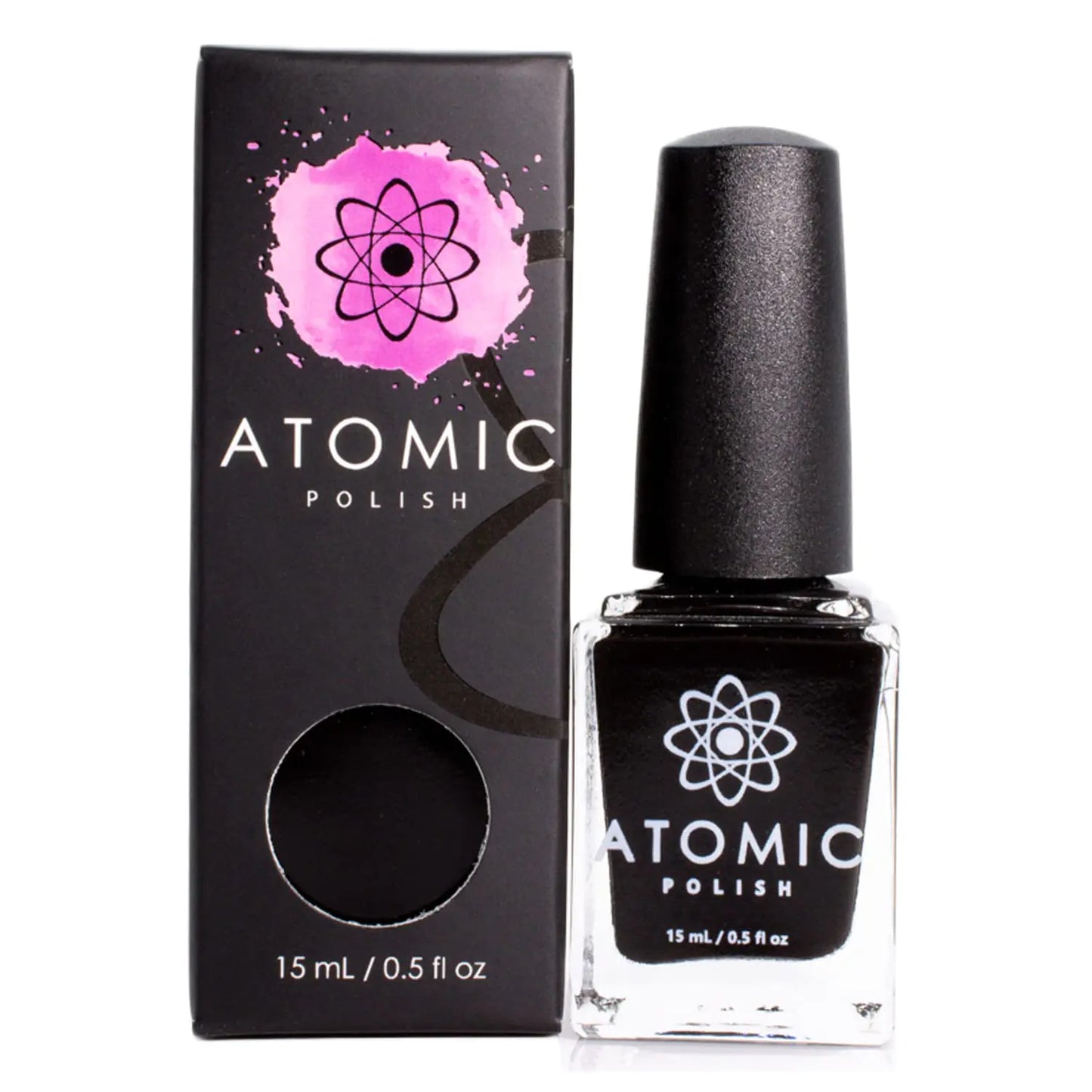 Matte Black Nail Polish - Atomic Polish - Carbon (C) Matte - US seller
