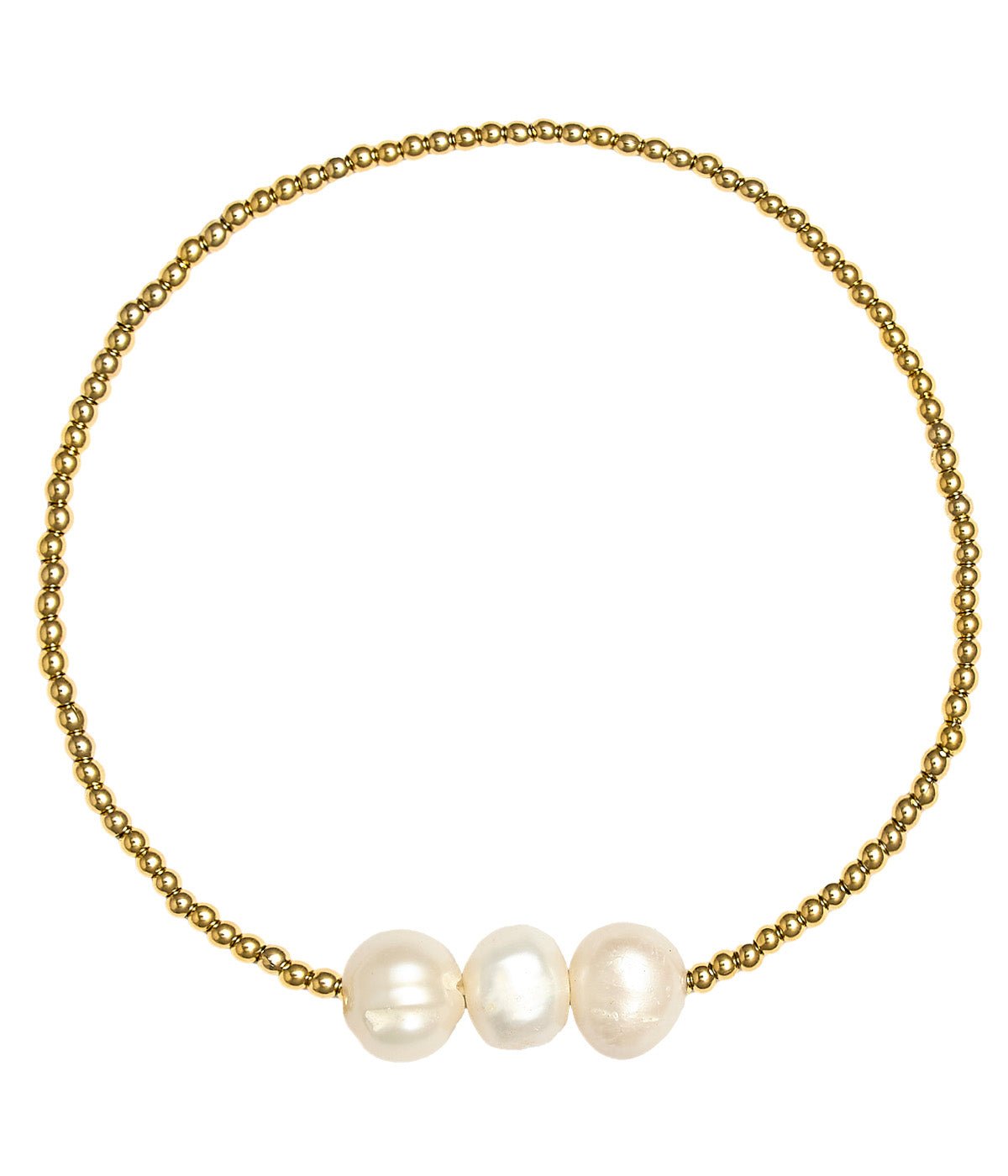 Hadley Triple Pearl -  18k Gold Plated Beaded Bracelets