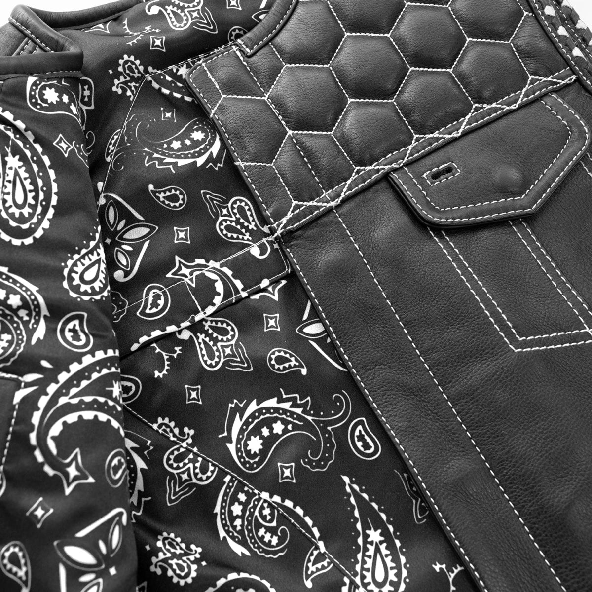 Hornet Men's Club Style Leather Vest