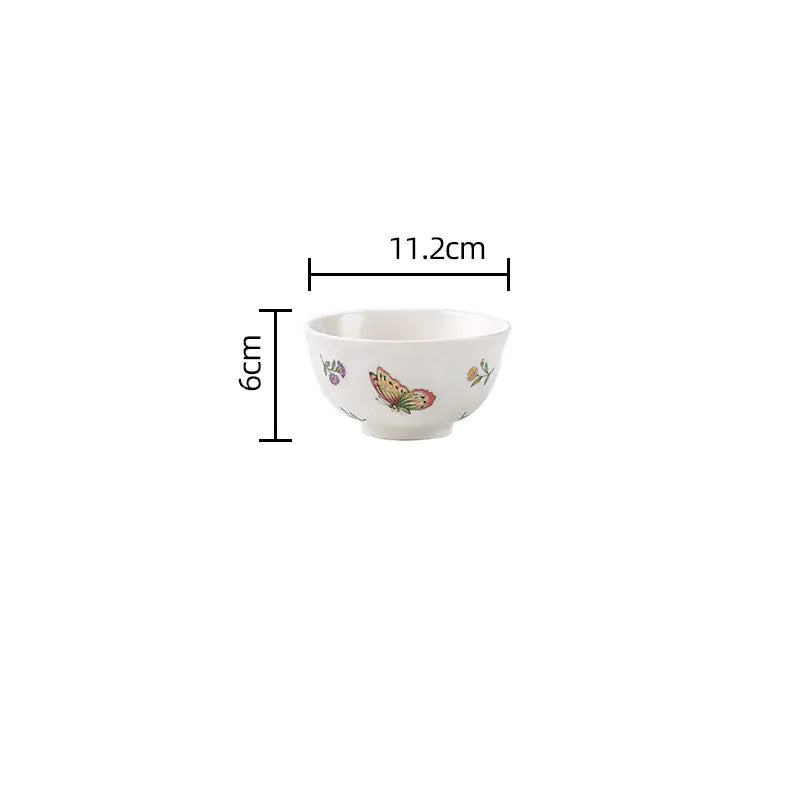 Vintage Dragonfly Butterfly Ceramic Dinnerware Set