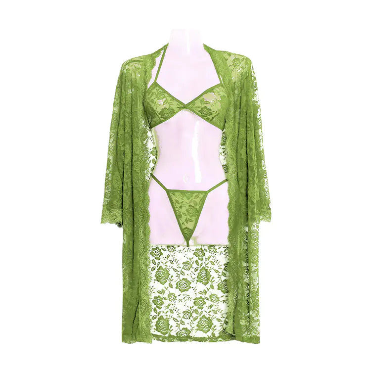 Lace Lingerie Plus Size 3-Piece Set