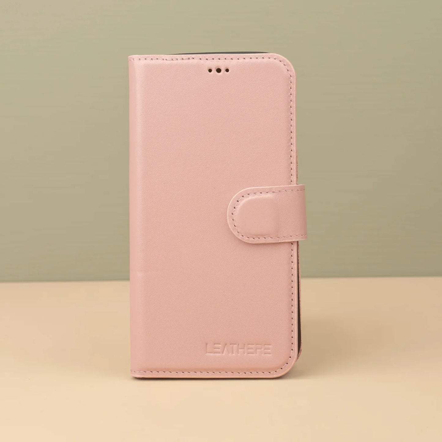 iPhone 16 Series Pink Leather Wallet Case - New York