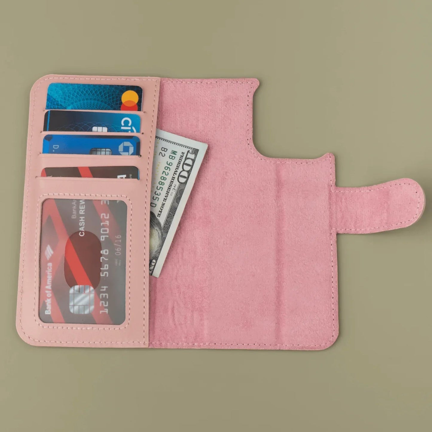 iPhone 16 Series Pink Leather Wallet Case - New York