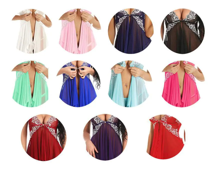 Midnight Charm Plus Size Lace Cami Dress Nightgown - Lingerie