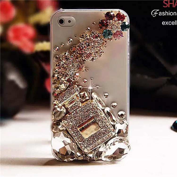 Rhinestone Transparent Phone Case for iPhone