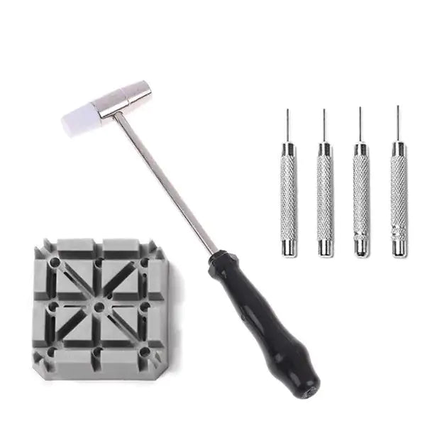 Watch Repair Band Link Remover Tool Kit - Hammer Punch Pins Watch Strap Holder