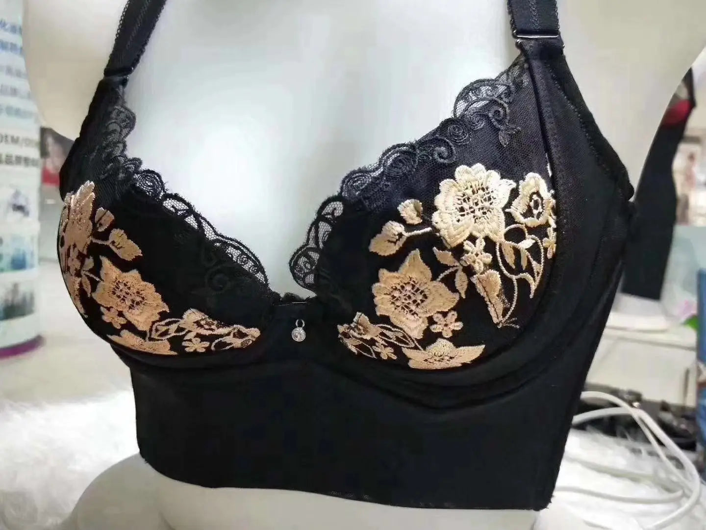 Floral Memory Steel Ring Push-Up Bra (Lingerie)