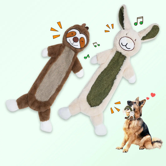 Zrbtk No Stuffing Crinkle Dog Toys Unbreakable Plush Squeaky Dog Toys for Heavy Chewers 2 Pack Interactive Dog Toys for Large Medium Small Dogs Unstuffed Doggie Toys for Aggressive Chewers - US seller