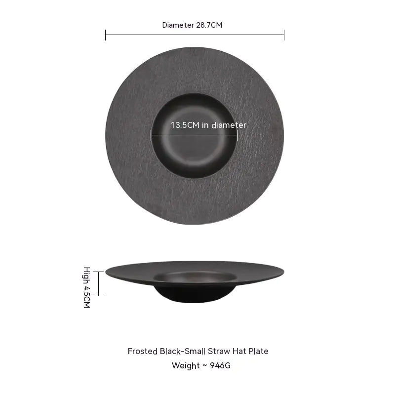 Creative Wide-brimmed Frosted Ceramic Plate