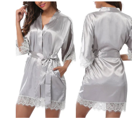 Plus Size Silk Feel Nightgown and Lingerie Set