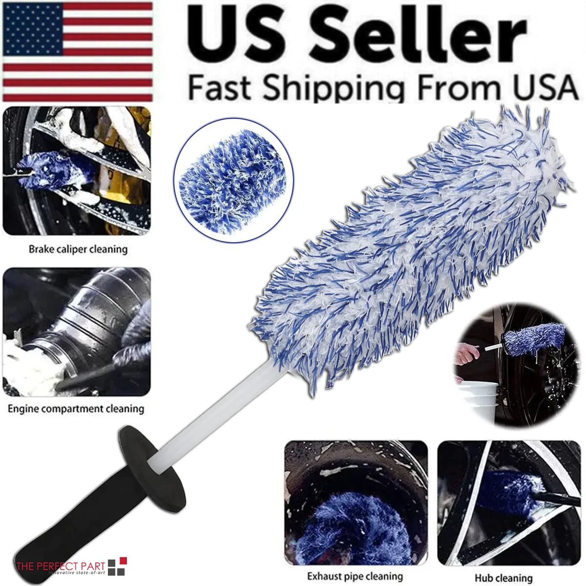 Car Alloy Wheel Cleaning Brush Tool Tire Washing Clean Soft Bristle Cleaner US