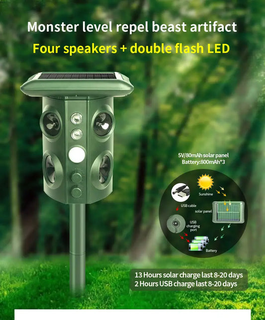Outdoor Waterproof Solar Animal Repeller (1pc) - 888