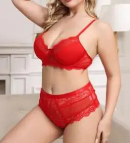 Plus Size Lace and Sheer Bodysuit Lingerie for Women