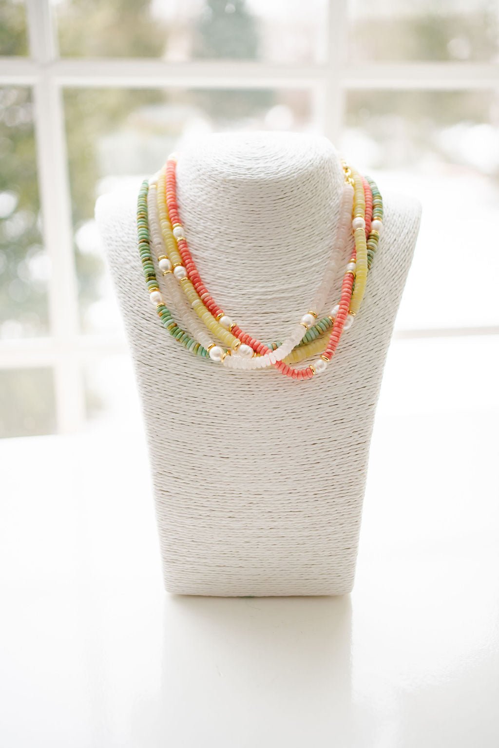 Jenny - Quartz Beaded Necklace with freshwater Pearl